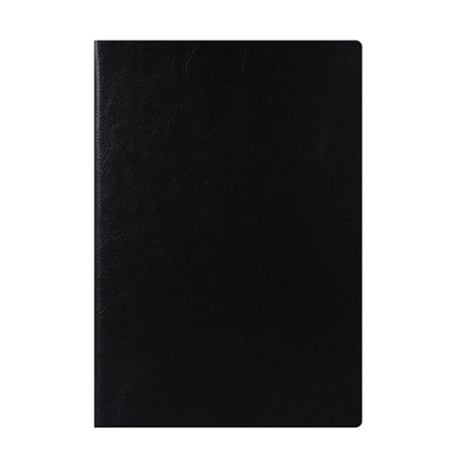 Cuaderno B5 de escritura suave, papel grueso, bloc de notas de cuero sintético negro para el hogar, la escuela y la oficina.