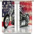 thumbnail image 2 of Dirt Bike USA Flag Curtains,Vintage Motorcycle Motocross Rider Blackout Window Treatments for Teens Boys Men Living Room Bedroom Garage Club Home Drapes-52"W x 63"L (Pack of 2), 2 of 7