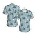 thumbnail image 3 of Yiaed Cute Hippopotamus Print Women's T Shirt V-Neck Short Sleeve Shirt Casual Breathable Tee Summer Tops-Large, 3 of 5