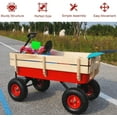 thumbnail image 5 of Outdoor Wagon All Terrain Pulling w/Wood Railing Air Tires Garden - Red, 5 of 6