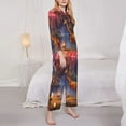 thumbnail image 3 of Honeii Lantern Giraffes Magical Forest Print Women's Pajama Sets Long Sleeve Button Down Sleepwear Nightwear Soft Pjs Lounge Sets 2PCS-Large, 3 of 7