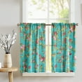 thumbnail image 3 of Cotton Vintage Floral Large Roses Print Light Filtering Café Tier Curtains Window Treatment Kitchen Home Décor, 3 of 6