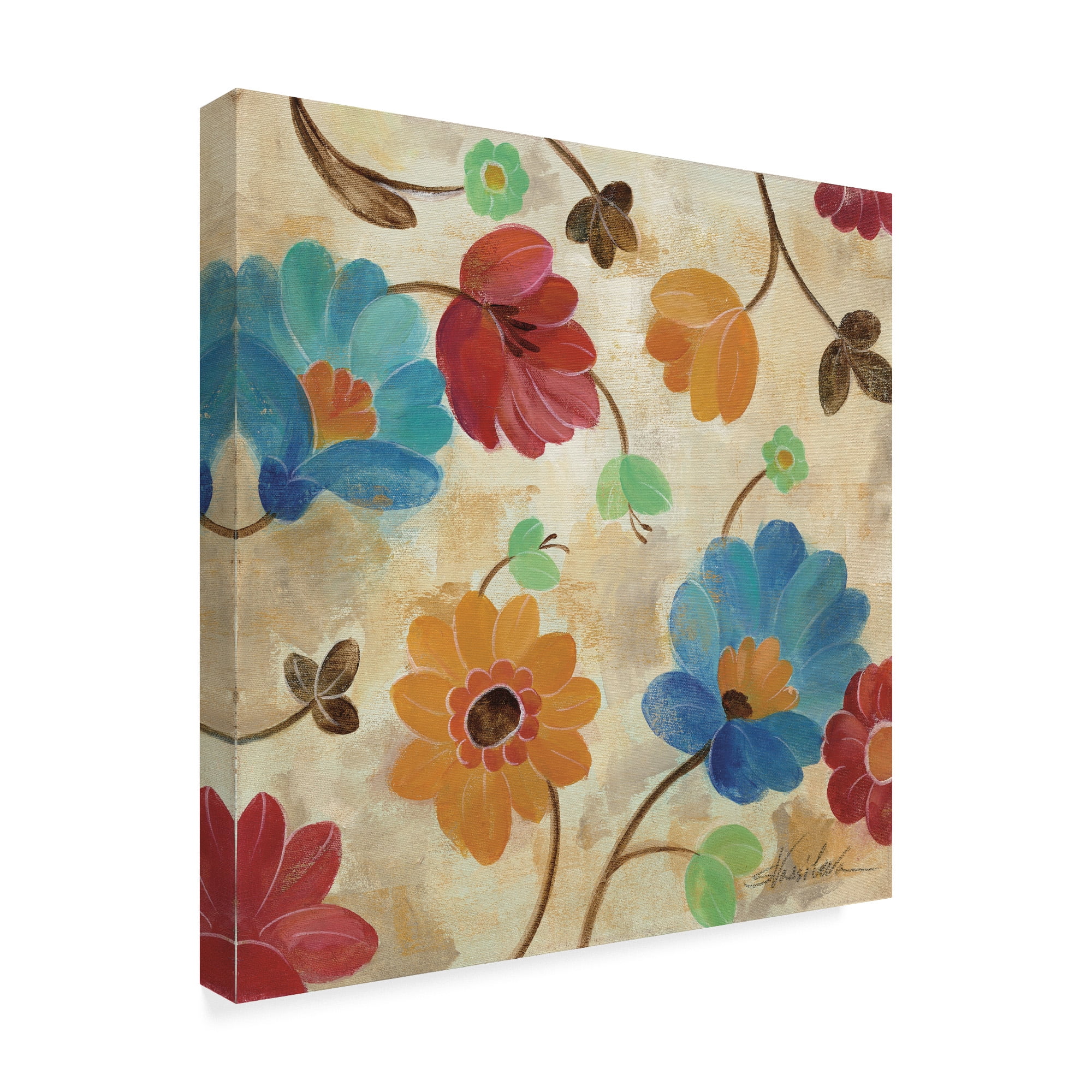 Trademark Fine Art 'Coral and Teal Garden I' Canvas Art by Silvia Vassileva