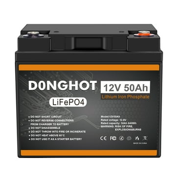 D0NGHOT 12V 50Ah LiFePO4 Lithium Ion Deep Cycle Marine Battery for Trolling Motor,Camping,Boat,Power Wheel Chair