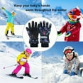 thumbnail image 5 of CUZIBR Kids Gloves Winter Windproof Warm Thick Ski Gloves Waterproof Snowboarding Skating Cycling Comfortable Thermal Mittens For Children Outdoor,Black,L, 5 of 5