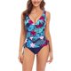 thumbnail image 1 of Conjunto de tankini con escote en V y parte superior de bikini azul para mujer, XXL, con estampado floral, 1 of 7