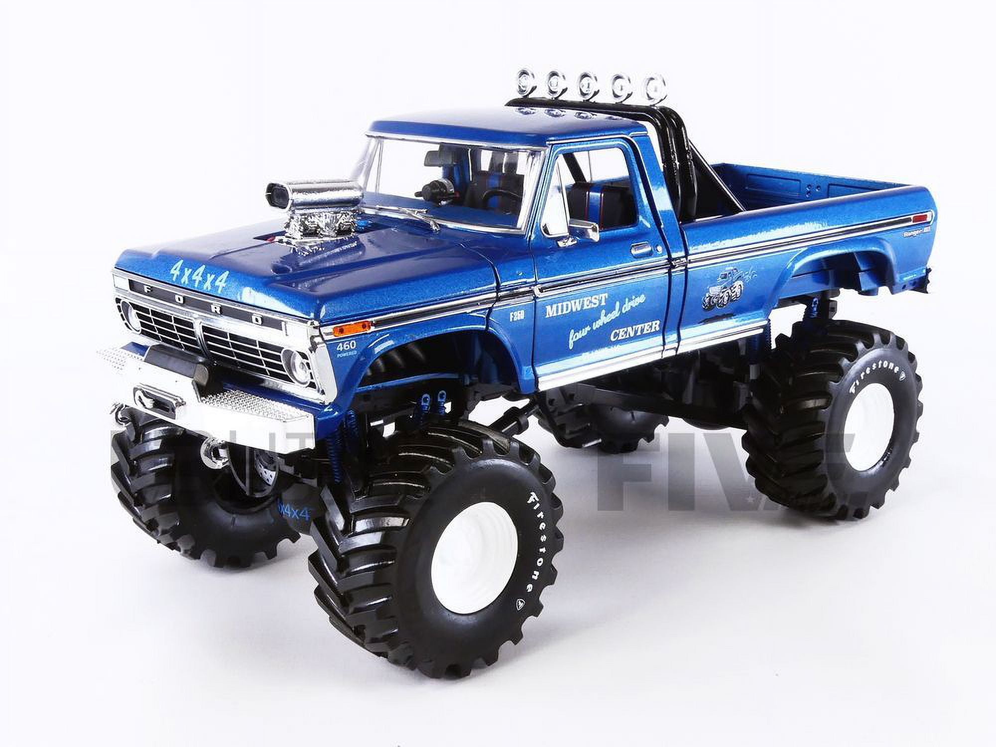 GREENLIGHT COLLECTIBLES 1/18 - FORD F 250 Monster Truck - Midwest 4 Wheel Drive 1974