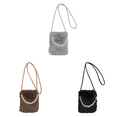 thumbnail image 1 of Bolso Hombro Piel Sintética para Mujer Con Cadena Perlas Hobo Esponjoso Fiesta (gris), 1 of 9