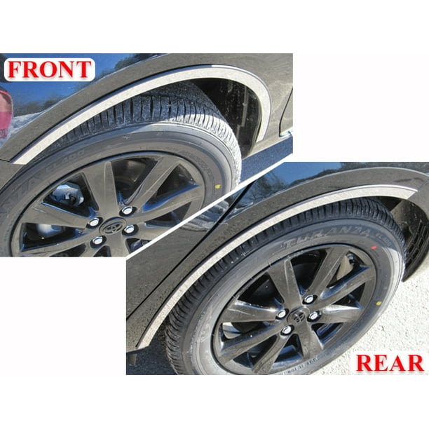 Stainless Steel Wheel Well Trim 4Pc Fits 20122017 Toyota Prius C