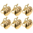 thumbnail image 4 of Shisuyan 6Pcs Chic Style Halloween Creative Pumpkin Shape Design Napkin Rings (Golden), 4 of 8