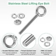 thumbnail image 2 of Uxcell 2-Sets Stainless Eyebolt M10x100mm Shoulder Lifting Eye Bolt with Nuts Washers Male Screw Thread Ring, 2 of 2