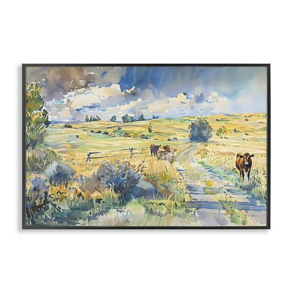 Stupell Industries Roaming The Land Scenic Black Framed Giclee Art design by LSR Creative Studio, 12 x 18