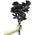 thumbnail image 3 of 10 pack Black Artificial Silk Roses Flowers Fake Silk Rose Bouquets for Wedding Party Floral Arrangement Home Decorations, 3 of 6