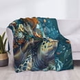 thumbnail image 3 of Naloa Colorful Plant Turtle Flannel Blankets - Thick and Warm Blanket for Winter, Soft Fuzzy Plush King Blanket for All Seasons40"x30", 3 of 6