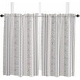 thumbnail image 2 of Beige Grey Striped Kitchen Curtains 63 Inches Long, Vintage Abstract Art Geometric Rod Pocket Window Curtains Panels for Bedroom/Bathroom/Nursery, Light Filtering Treatment Curtains Drapes 52"x63", 2 of 5