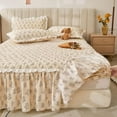 thumbnail image 6 of Lace Ruffle Edge Printed Bed Skirt Flower Pattern Quilted Thickened Bed Cover Three Piece Non Slip Dustproof Bedding Set, 6 of 6