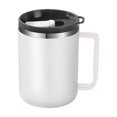 thumbnail image 2 of Insulated Travel Mug with Handle 14 oz, Leak Proof Stainless Steel Coffee Cup with Push Button Lid, Double Wall Vacuum Office Coffee Mug for Commute, White, 2 of 6