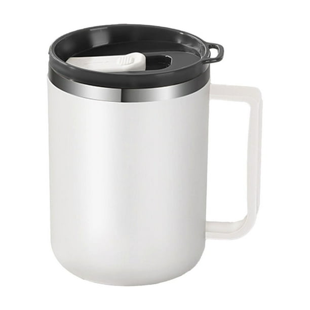 Pisexur Batería de cocina Taza de agua con tapa de acero inoxidable de 430 ml, taza de café con doble capa de aislamiento, sellada y a prueba de fugas, taza de té de para la cocina del hogar