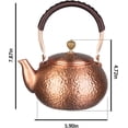 thumbnail image 2 of Copper Tea Kettle for Stovetop: Handmade Solid Copper Pot without Coating, Extra Thick Stove Top Tea Kettle Teapot, Hammered Teapot for Stovetop (1200ML), 2 of 6