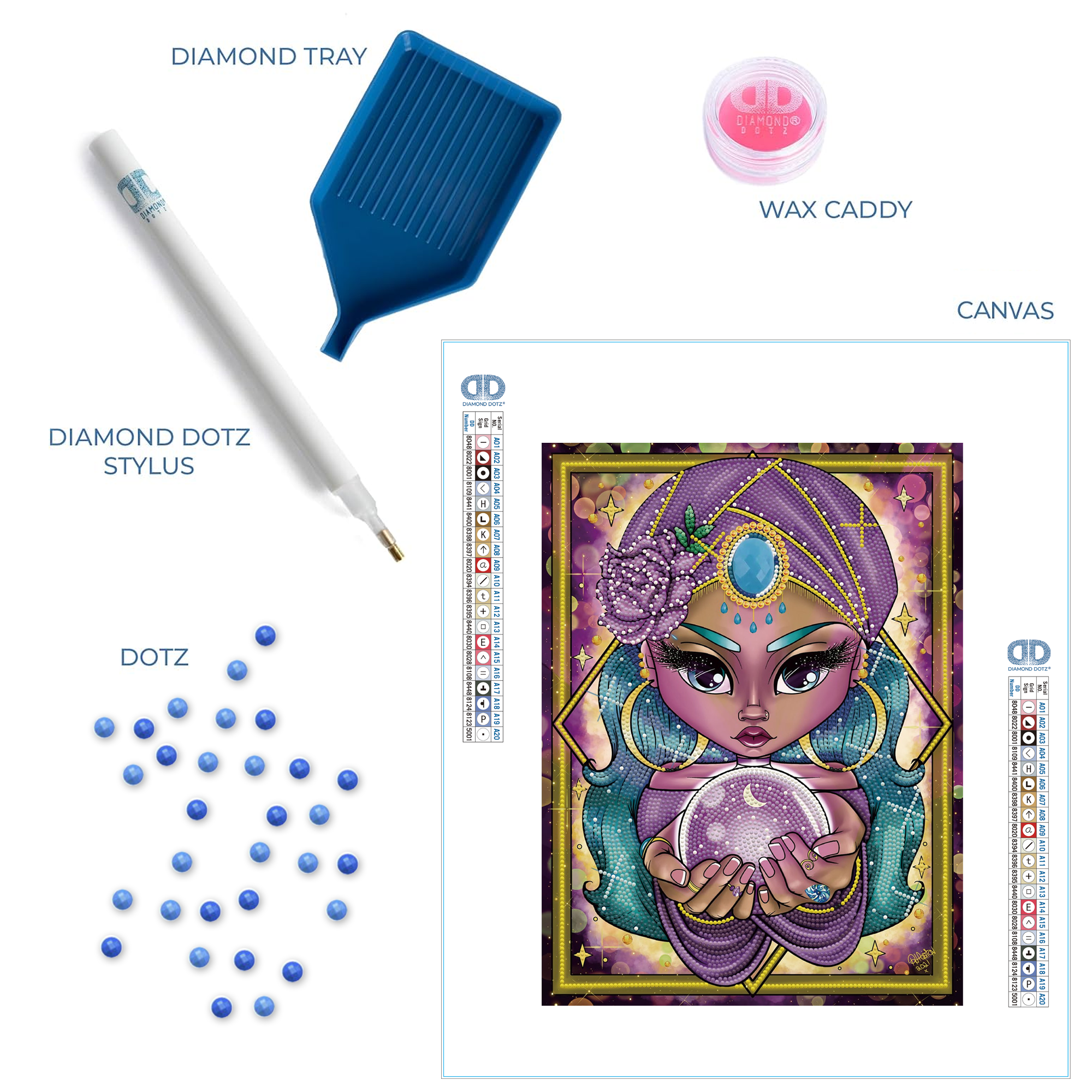 Diamond Dotz Fortune Teller Women Diamond Painting Kits for Adults - Diamond Art Kits a Relaxing Creative Craft Kit with Dotz Gems 15.8"x11.8"
