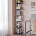 thumbnail image 3 of Bookcase Bookshelf Narrow Book Shelf Industrial Corner Shelf Storage Organizer Slim Shelving Unit for Home Office Living Room Bedroom Kitchen Rustic and BCB, 3 of 4