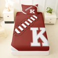 thumbnail image 3 of Erosebridal Rugby Gamer K Personalized Initial Twin Sheet Sets 3pcs for Boys Girls,Sport Theme Football Bedding for Teens,Microfiber Bedroom Decor, 3 of 5