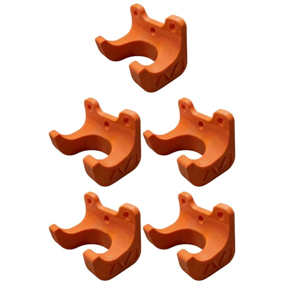 5 Pcs Orange U-Shaped Garden Tool Holder with Non-Slip Texture, Wall-Mounted Tool Organizer Storage Rack for Shovels Rakes and Hoes in Garage Garden Shed Fence