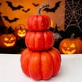 thumbnail image 4 of Stacked Pumpkin Decoration 3 Tier Halloween Gourd Indoor Outdoor Fall Decor Cute Pumpkin Tower for Porch Tabletop Pumpkins Large Fall Pumpkin Thanksgiving Decor 9.45 Inch, 4 of 5