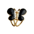 thumbnail image 2 of Mujeres bufanda hebilla Clip titular lindo mariposa seda bufandas joyería broche Negro Hugo Clip bufanda, 2 of 7