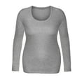 thumbnail image 4 of Emmalise Women's Plain Basic Scoop Neck Long Sleeve TShirt Tee - H Gray, 3XL, 4 of 5