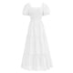 thumbnail image 1 of Vestido PRETTYGARDEN Verano 2025 con ojales, cuello cuadrado, manga abullonada, 1 of 9