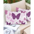 thumbnail image 6 of Purple Butterflies Throw Pillow Cover 20 x 30 Inch Decorative Pillow Cover Modern Art Summer Butterfly Lumbar Pillowcase Seasonal Rectangle Cushion Case for Couch Sofa Bed Living Room, 6 of 7
