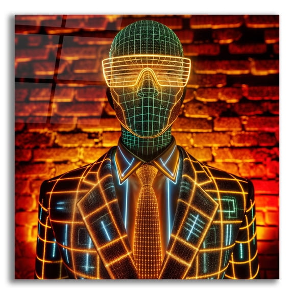 Epic Art 'Club Portrait' by Rey Klimt Acrylic Glass Wall Art, 12" x 12"