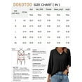 thumbnail image 4 of DOKOTOO Blouses for Women Dressy Casual Ruched V Neck Smocked Tops 3/4 Sleeve Loose Fit Shirts, 4 of 9