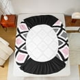 thumbnail image 5 of Castle Fairy Minimalist Checkered Twin Sheet Sets for Teens,Black Pink Grey Bedding, 5 of 7