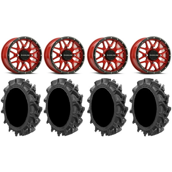 Raceline Krank 14" Red Wheels 31" MotoHavok Tires Polaris RZR XP 1000 / PRO XP / Ranger XP 900/1000