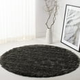 thumbnail image 5 of SAFAVIEH Paris Darwin Plush Polyester Shag Area Rug, Titanium, 7' x 7' Round, 5 of 11
