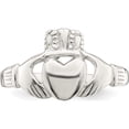 thumbnail image 5 of Sterling Silver Solid Claddagh Ring (Size 7) Made In India qr957-7, 5 of 5