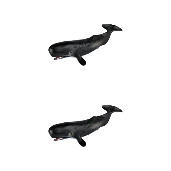 Bewildely Figures Animals Shark Sea Toys Educational Life Marine for Kids 2piezas Cachalote D