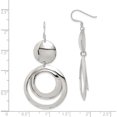 thumbnail image 4 of Sterling Silver Polished Fancy Circle Dangle Earrings (61 X 30) Made In Thailand qe7098, 4 of 5