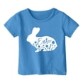 thumbnail image 4 of Chemises Filles Mode Décontractée Imprimé Col Rond Manches Courtes T-Shirt Hauts Filles Bleu 4 Ans-5 Ans, 4 of 4