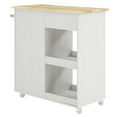 thumbnail image 3 of Modway Wood Culinary Kitchen Cart with Full-Glide Drawers in White/Natural, 3 of 3