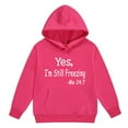 thumbnail image 6 of SUXIAN Children Boys and Girls Long Sleeve Letter Printed Lightweight Hoodie Sweatshirts and Long Pants Set Outfit Cozy Outfits Sweatsuits Sets Hot Pink 120, 6 of 7
