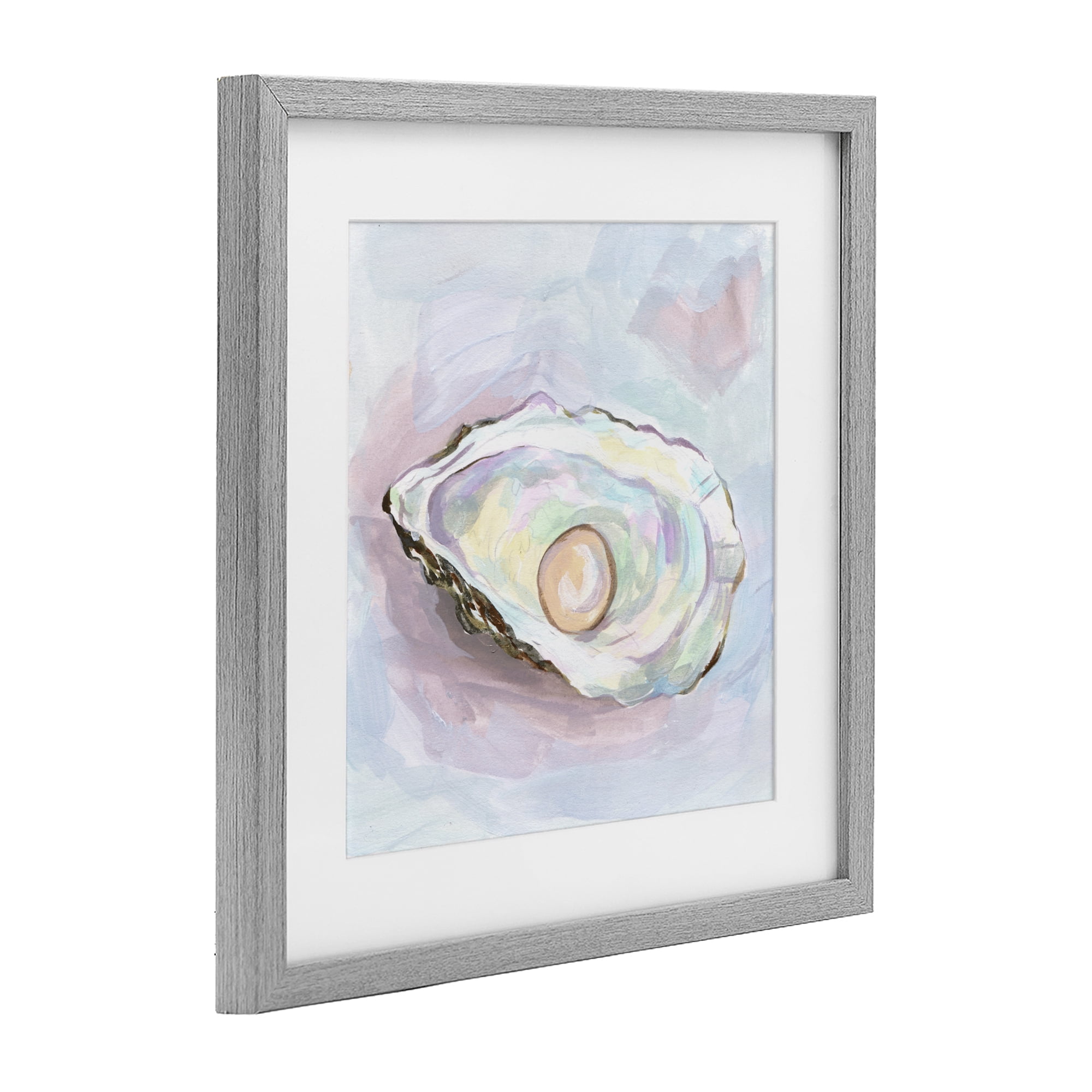 Stupell Industries Silent Opal Oyster Gray Framed Print Under Glass, design by Melissa Wang