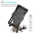 thumbnail image 4 of Shockproof Cases for Samsung Galaxy S23 FE, [Buit-in Screen Protector] Combo Holster Belt Clip [Heavy Duty] [Kickstand] Full-Body Rugged Holster Case -Black, 4 of 8