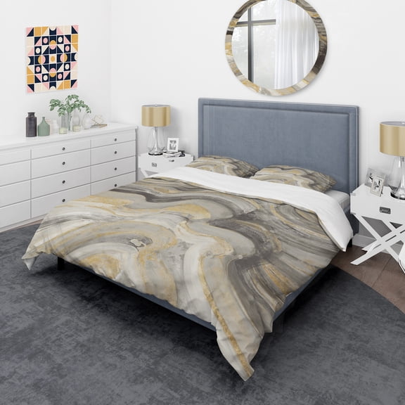 Designart 'Glam Gold Canion' Glam Duvet Cover Set