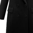 thumbnail image 5 of Winter Fashion Olyvenn Women's Winter Warm Wool Blend Long Pea Coat Classic Slim Fit Double Breasted Overcoat Outwear with Pockets Black 4, 5 of 5