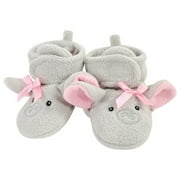 Hudson Baby Infant Girl Cozy Fleece Booties, Elephant Zebra, 6-12 Months