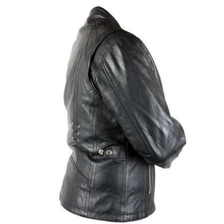 Xelement Xelement XS631 'Raven' Ladies Black Premium Cowhide Leather Jacket with Gun Pocket and Zip-Out Liner Black (Best Women's Ccw Gun)
