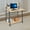 Black, Log Color, variant on Free Standing Home Office Desk, Rolling 3-Tier Computer Desk (Black+Log Color)